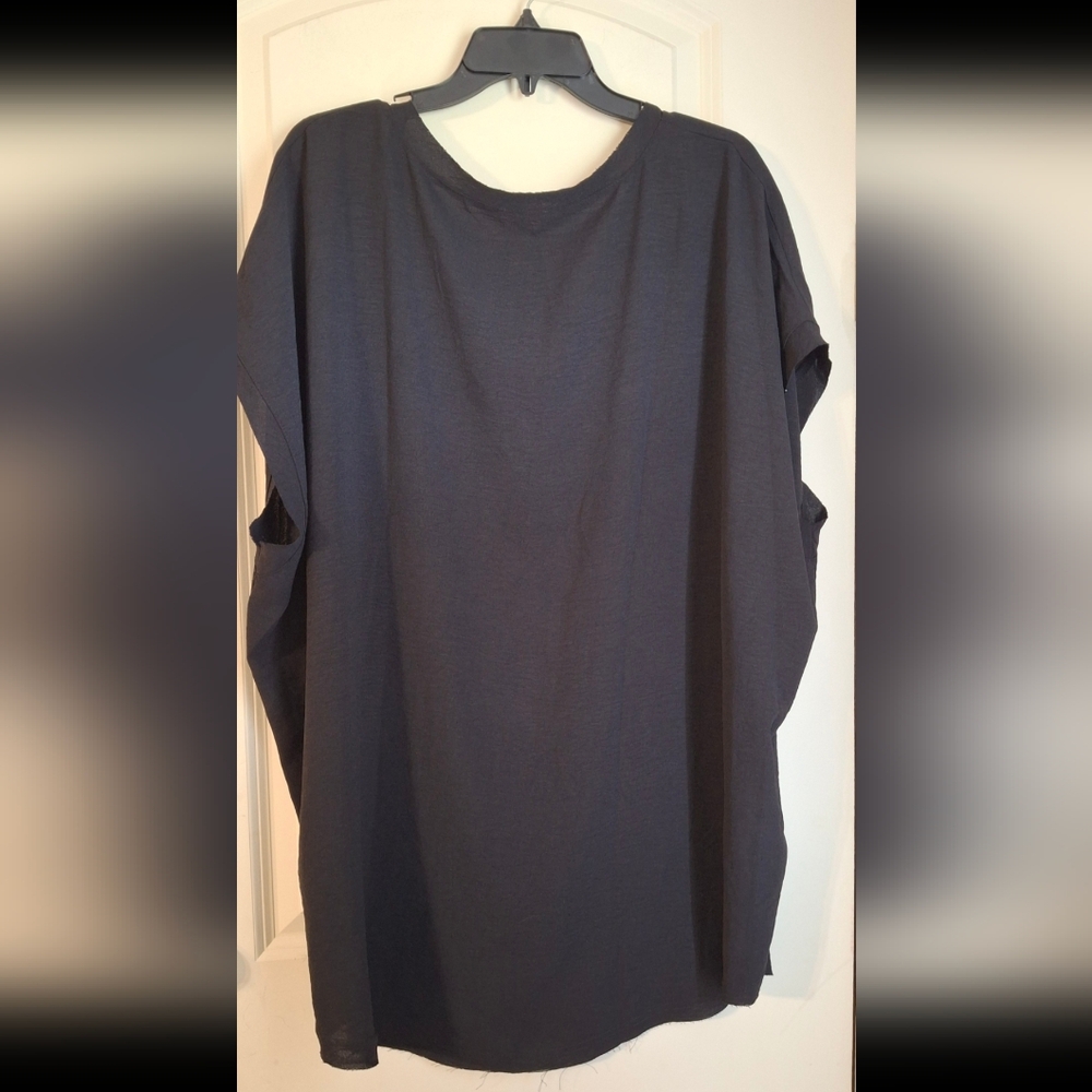Jodifl Black V-Neck Women's Top Sz 2X Flowy Casual Goth Vamp Rave Formal - Picture 7 of 7